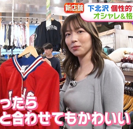 【画像】阿部華也子、古着屋で胸のふくらみがデカい